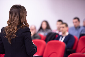 Image showing businesswoman giving presentations at conference room