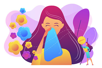 Image showing Seasonal allergy concept vector illustration.