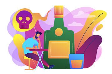 Image showing Drinking alcohol concept vector illustration.