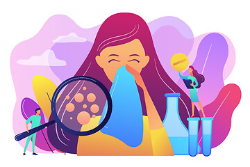 Image showing Allergic diseases concept vector illustration.