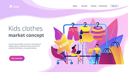 Image showing Kids fashion concept landing page.