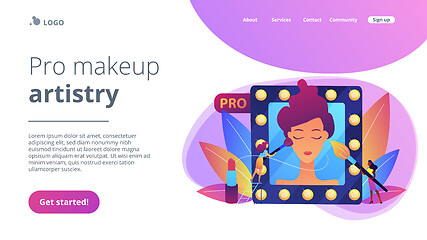 Image showing Professional makeup concept landing page.