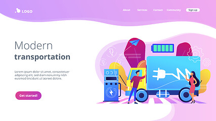 Image showing Electric trucks concept landing page.