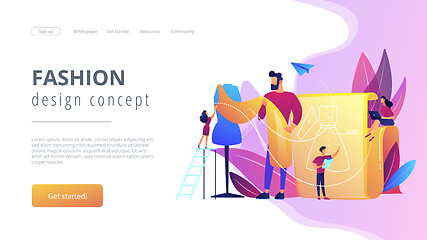 Image showing Fashion design concept landing page.