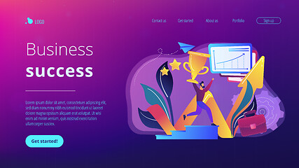 Image showing Business success concept landing page.