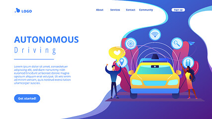 Image showing Autonomous driving concept landing page.