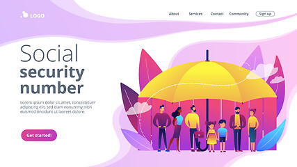 Image showing Social insurance concept landing page.