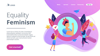 Image showing Feminism concept landing page.