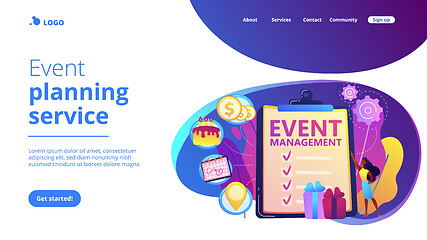 Image showing Event management concept landing page.