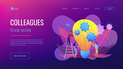 Image showing Teamwork concept landing page.