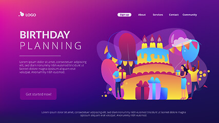 Image showing Birthday party concept landing page.