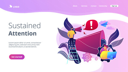 Image showing Draw attention concept landing page.