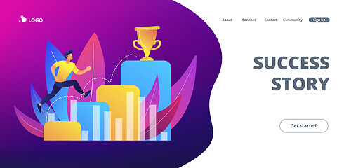 Image showing On the way to success concept landing page.