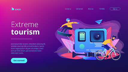 Image showing Extreme tourism concept landing page.