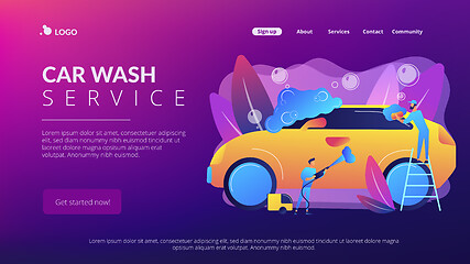 Image showing Car wash service concept landing page.