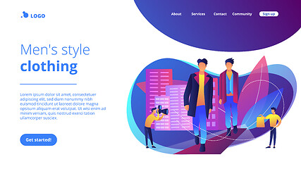 Image showing Men style and fashion concept landing page.