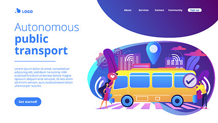 Image showing Autonomous public transport concept landing page.