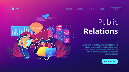 Image showing Public relations concept landing page.