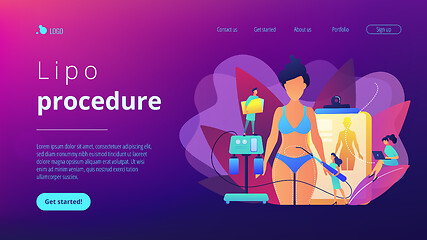 Image showing Liposuction concept landing page.