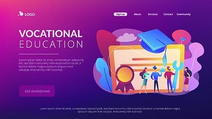 Image showing Vocational education concept landing page.