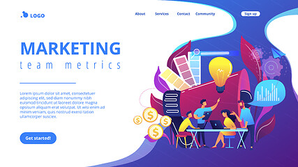 Image showing Digital marketing team concept landing page.