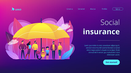 Image showing Social insurance concept landing page.