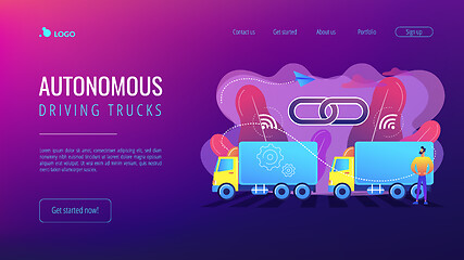 Image showing Truck platooning concept landing page.