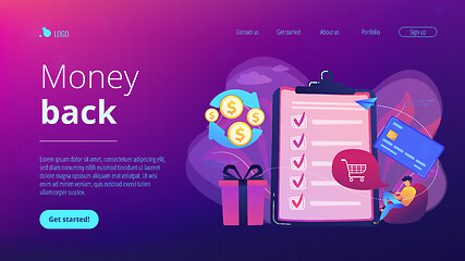 Image showing Cash back concept landing page.