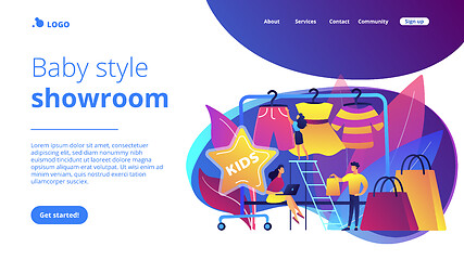 Image showing Kids fashion concept landing page.