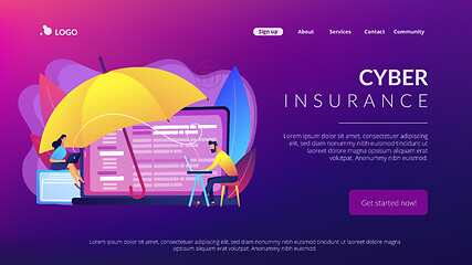 Image showing Cyber insurance concept landing page.