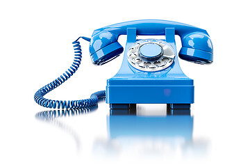 Image showing old turquoise dial-up phone