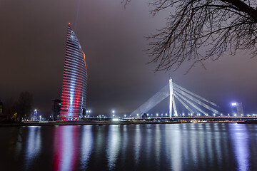 Image showing The light festival Staro Riga (Beaming Riga) celebrating anniver