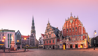 Image showing City Hall Square Riga old Town, Latvia