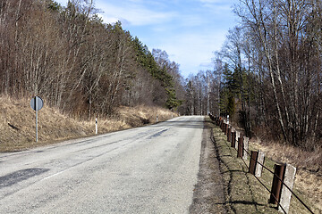 Image showing Empty country road in early spring