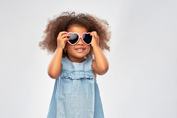 Image showing little african girl in heart shaped sunglasses