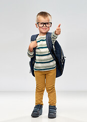 Image showing portrait of smiling boy with school backpack