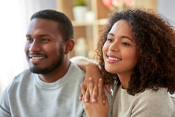 Image showing happy african american couple at home