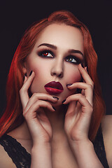 Image showing Beautiful vampire young woman