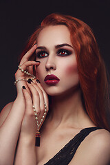 Image showing Beautiful vampire young woman