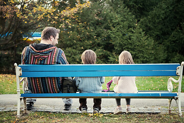 Image showing father and  child having fun together  in park