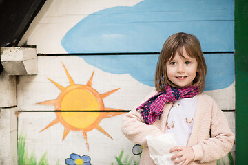 Image showing cute little girl  having fun in playground