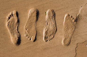 Image showing Footprints in sand