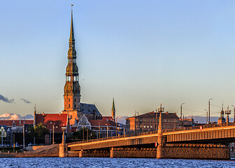 Image showing Riga Old Town during sunset time