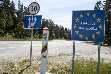 Image showing Lithuania country border sign