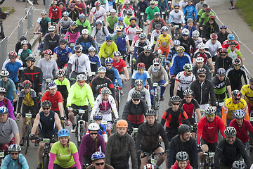 Image showing Mass sart of Riga Cycling Marathon Folk Distance