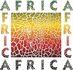 Image showing Colorful Background giraffe and text Africa