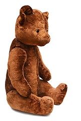 Image showing sitting teddy bear on a white background