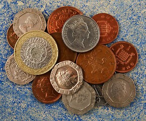 Image showing many british coins of different denominations