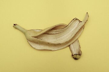 Image showing banana peel on a yellow background