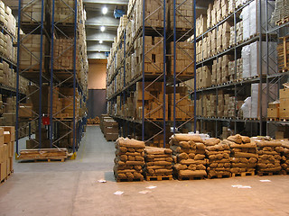 Image showing Inside a warehouse